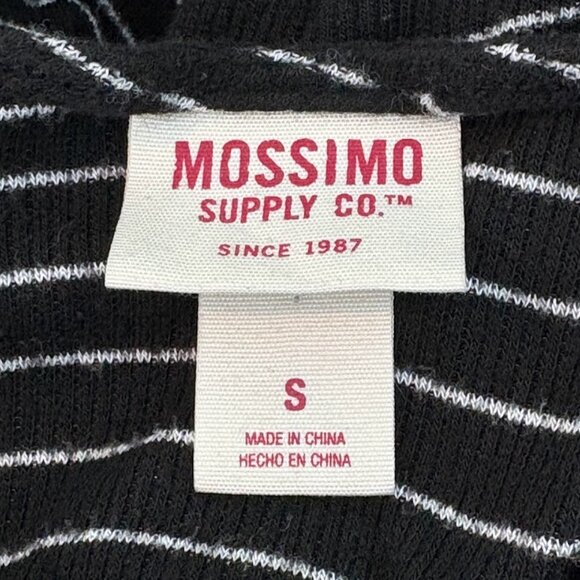 Black and white flowy swing tank racer back ribbed knit Mossimo small - Picture 3 of 3